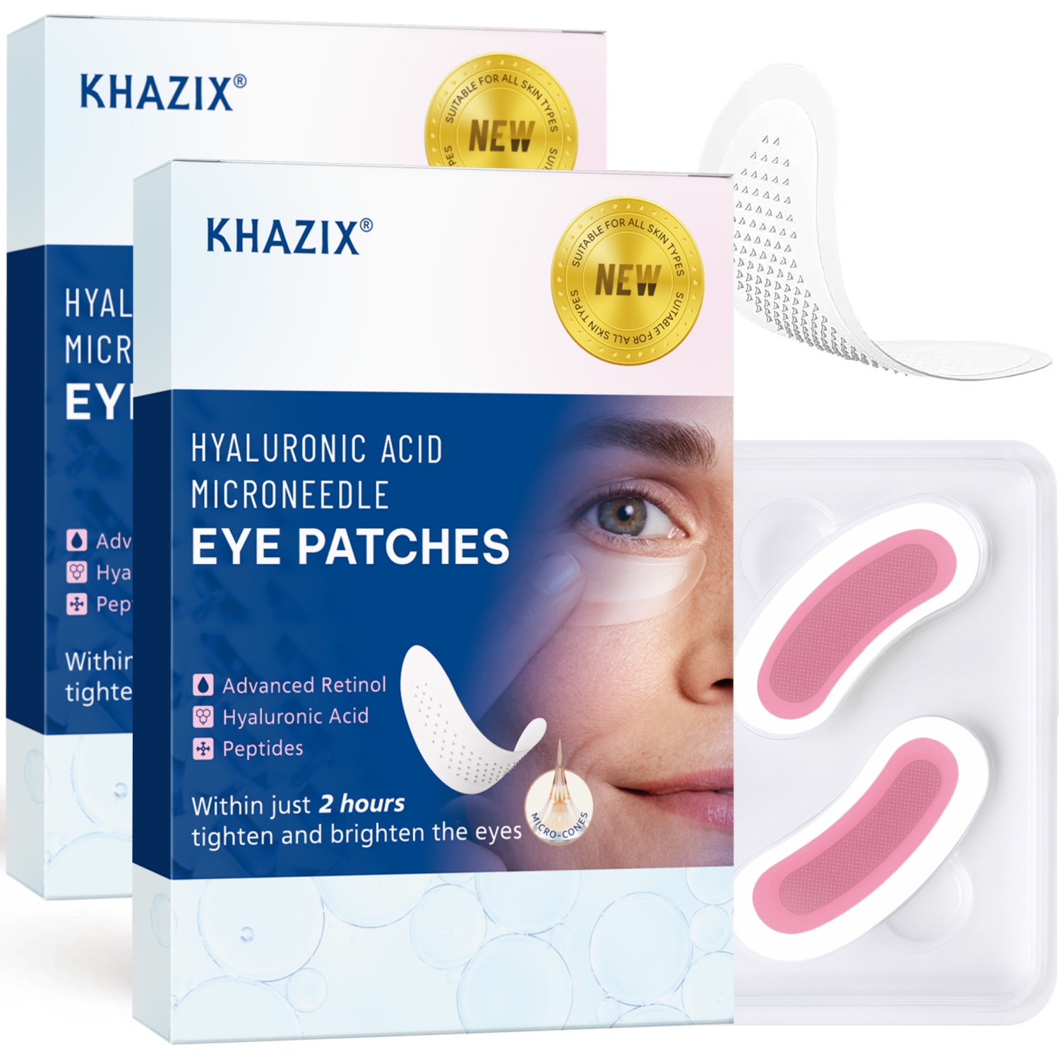 Eye Cream Peptide - Retinol-Mikronadel-Augenpflaster mit Hyaluronsäure und straffenden Peptiden,